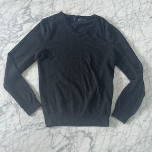 J.crew Slim Size S Charcoal Gray Men's Sweatshirt V-neck Pullover Merino Wool